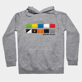 'Racing Rules' F1 Flag Motorsport Black Text Design Hoodie